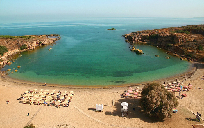 The beautiful Agioi Apostoloi & Chrysi Akti Beach