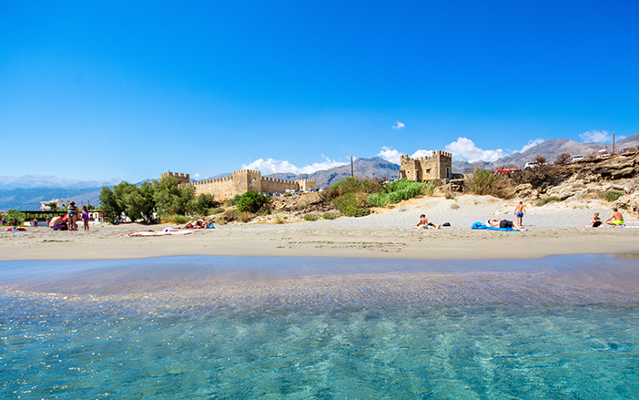Emerald waters in Frangokastello Beach