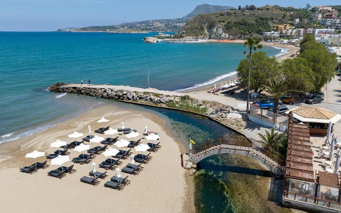 The fully organised Kalyves Beach