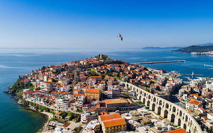 The beautiful Kavala from above