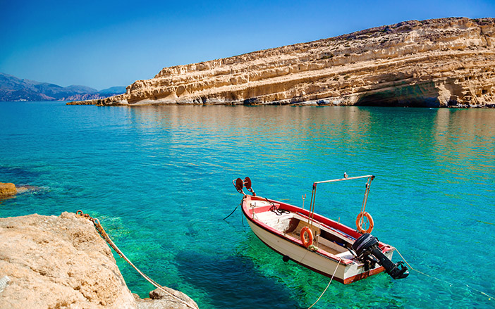 The unique caves in Matala