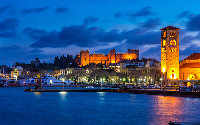 Rhodes by night