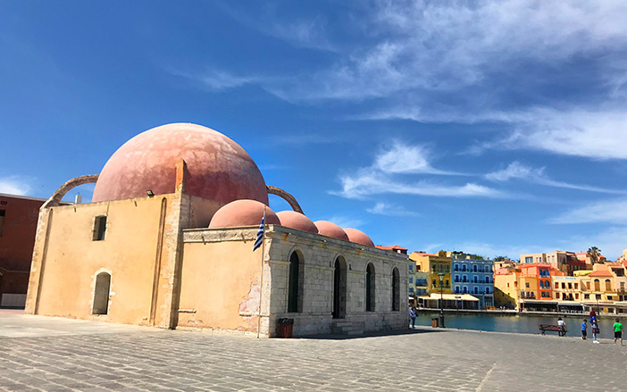 The Küçük Hasan Mosque in the port of Chania